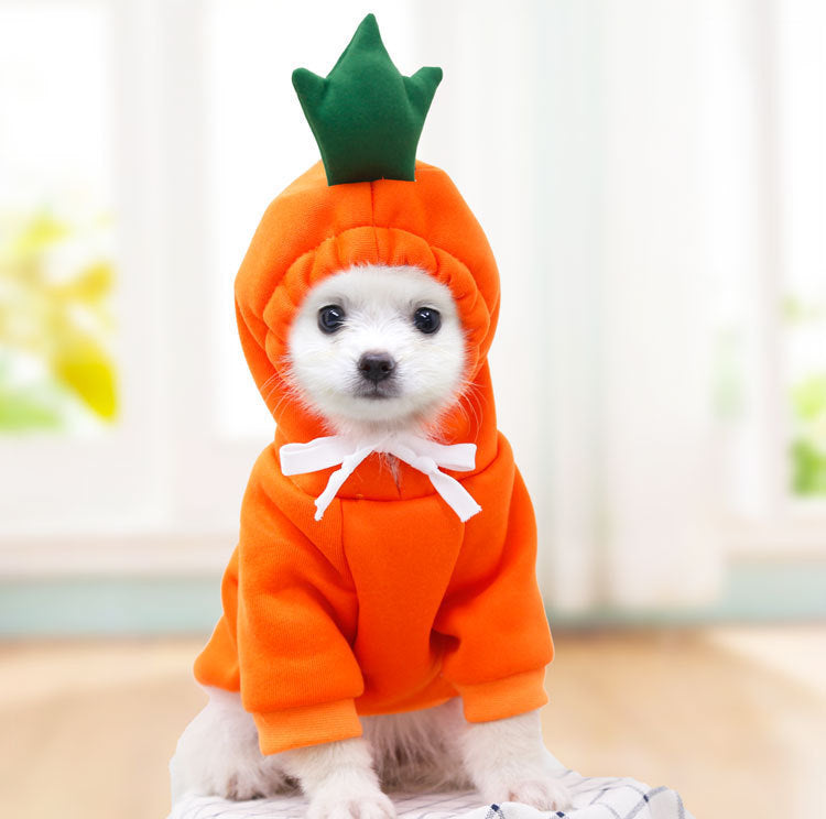 Cute Fruit Dog Hoodie – Soft Fleece Outfit for Small Pets