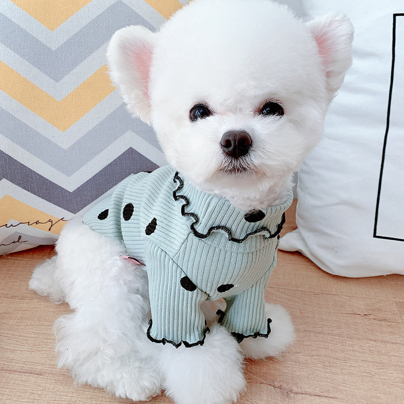 Cozy Polka Dot Turtleneck Shirt for Dogs - PetLuxe Essentials