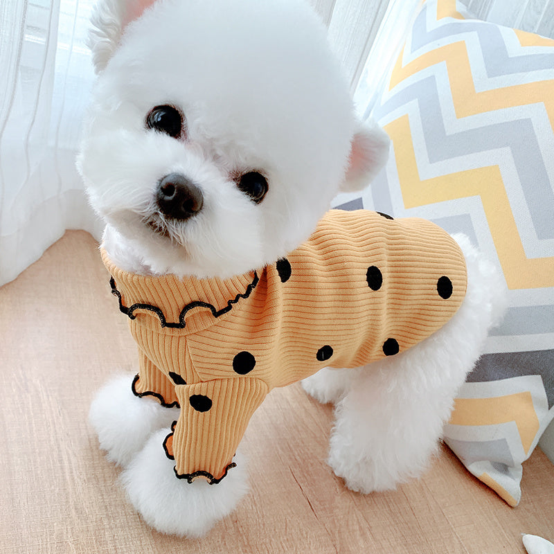 Cozy Polka Dot Turtleneck Shirt for Dogs - PetLuxe Essentials