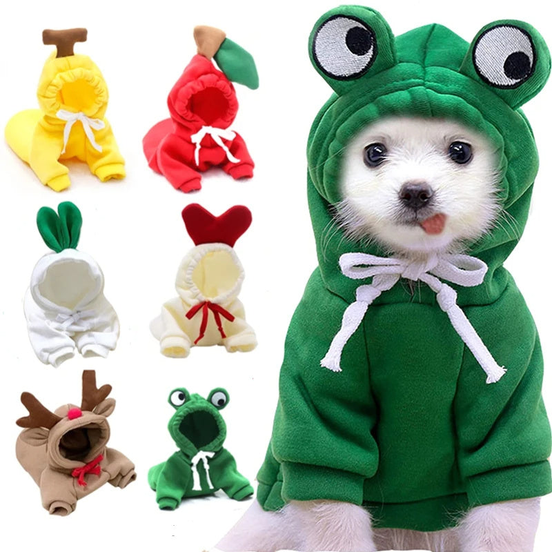 Cute Fruit Dog Hoodie – Soft Fleece Outfit for Small Pets