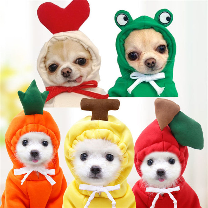 Cute Fruit Dog Hoodie – Soft Fleece Outfit for Small Pets
