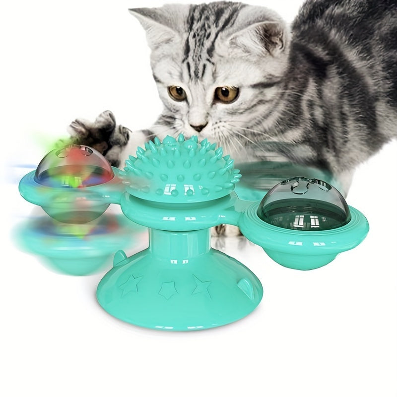 Rotating Cat Windmill Toy – Play, Clean, and Relax - PetLuxe Essentials 