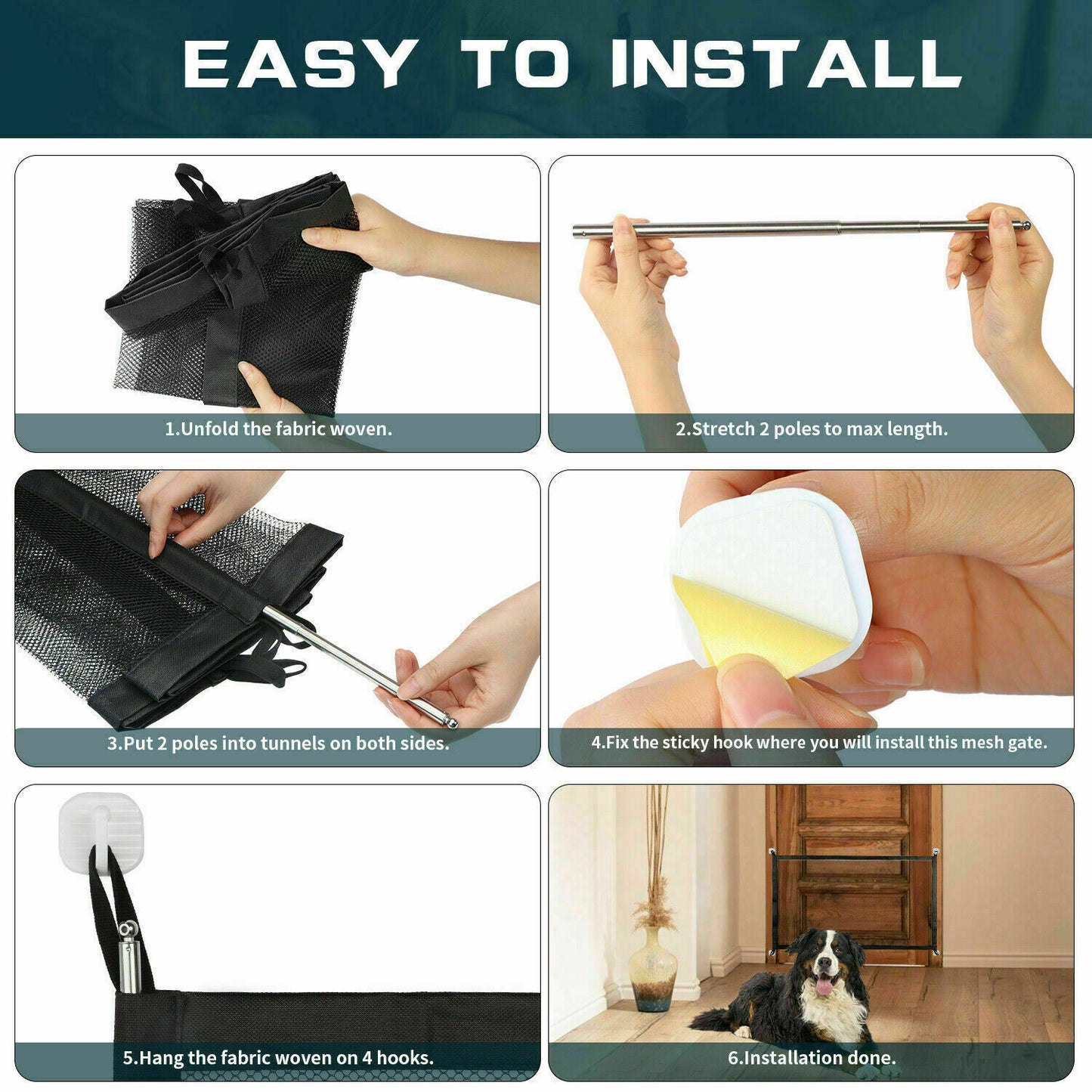 Portable Mesh Safety Gate for Pets & Babies