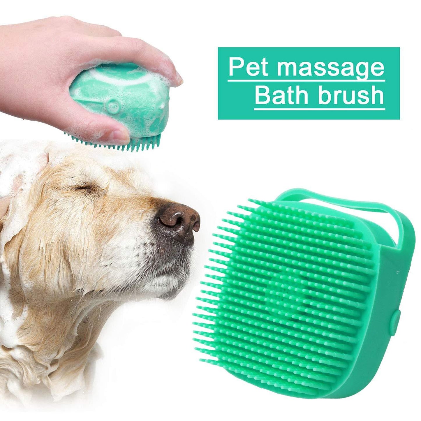Soothing Pet Bath Brush, Clean Fur, Happy Pet Fast - PetLuxe Essentials 
