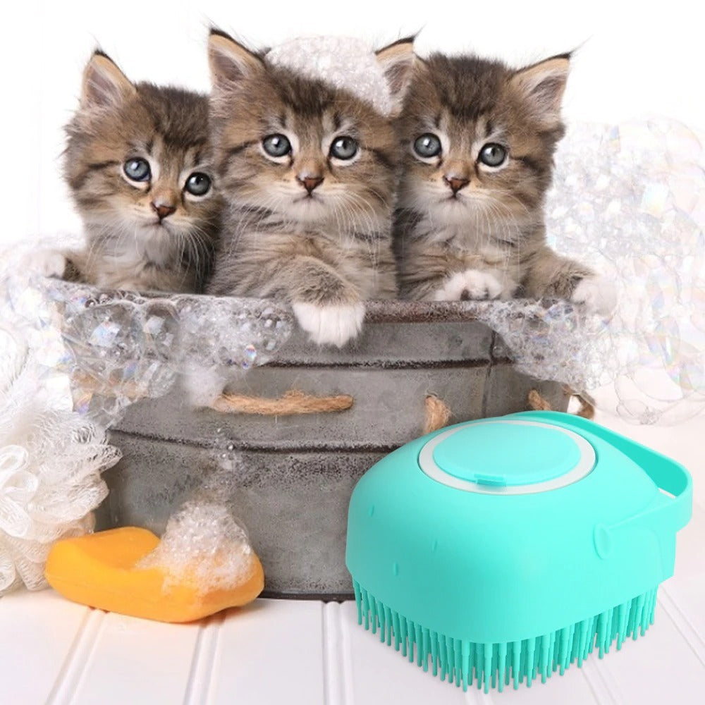 Soothing Pet Bath Brush, Clean Fur, Happy Pet Fast - PetLuxe Essentials 