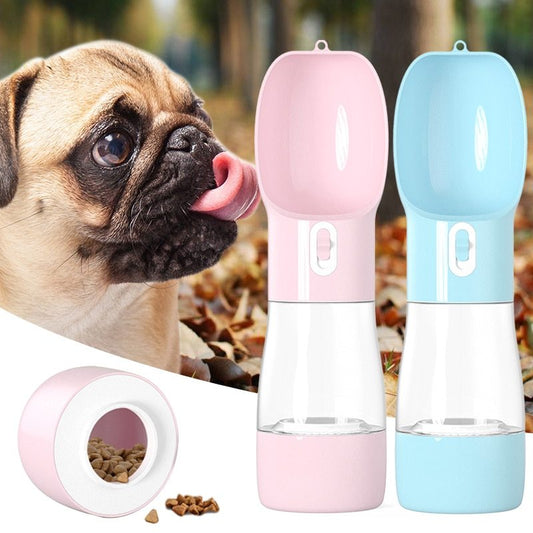 2-in-1 Dog Water & Food Travel Bottle - PetLuxe Essentials 