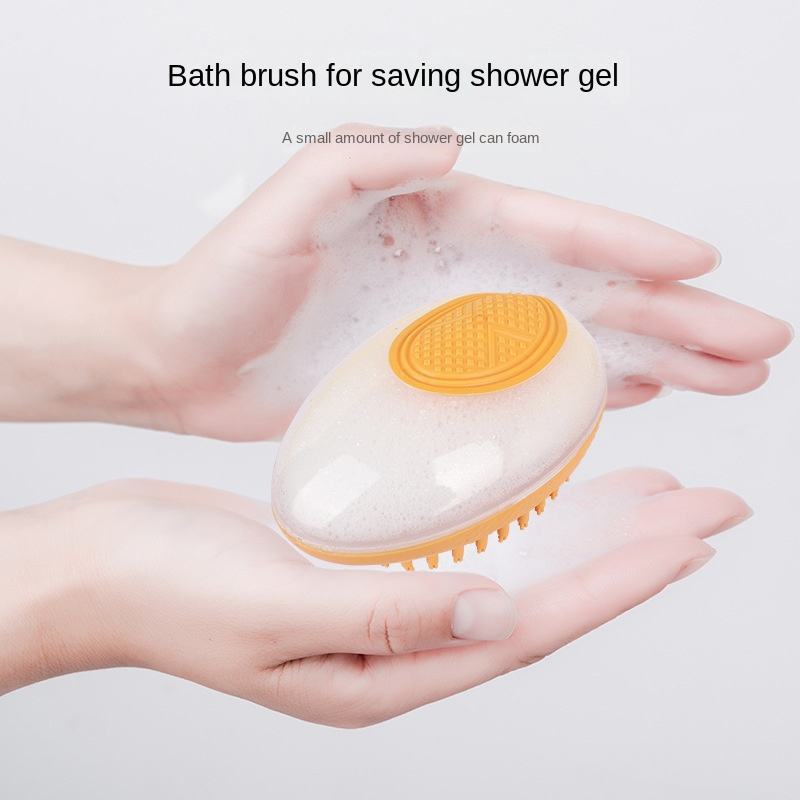 2-in-1 Pet Bath Brush with Soft Silicone Bristles - PetLuxe Essentials 