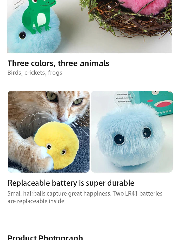 Interactive Cat Toy Ball with Real Sounds - PetLuxe Essentials 