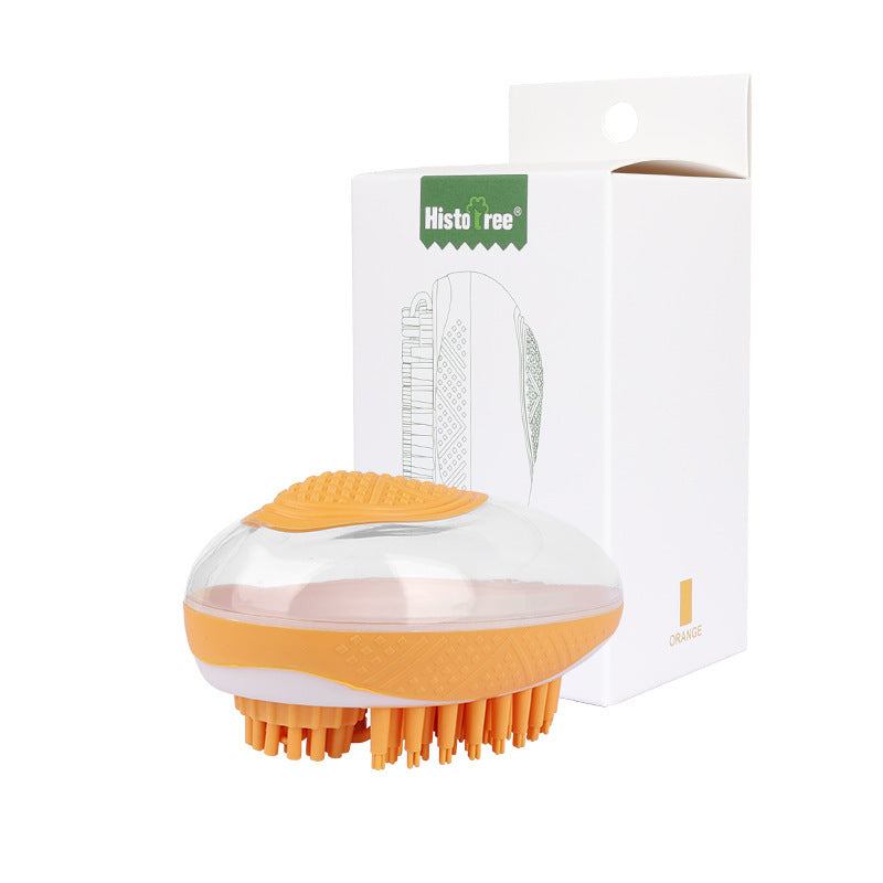 2-in-1 Pet Bath Brush with Soft Silicone Bristles - PetLuxe Essentials 