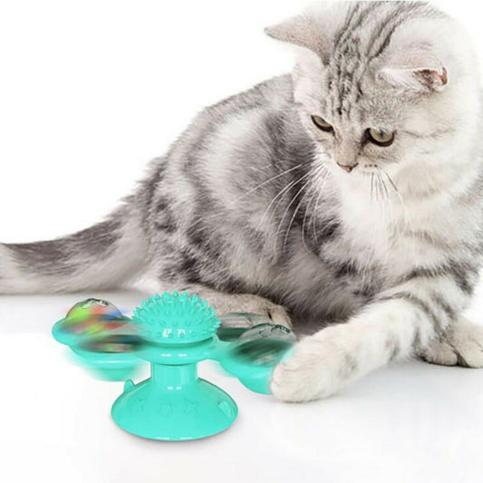 Rotating Cat Windmill Toy – Play, Clean, and Relax - PetLuxe Essentials 