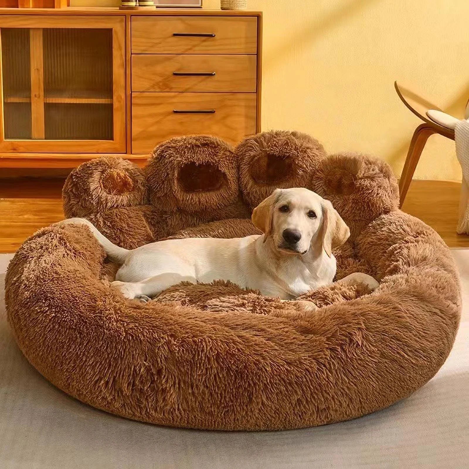 Cozy Bear Paw Bed for Small & Medium Dogs - PetLuxe Essentials 