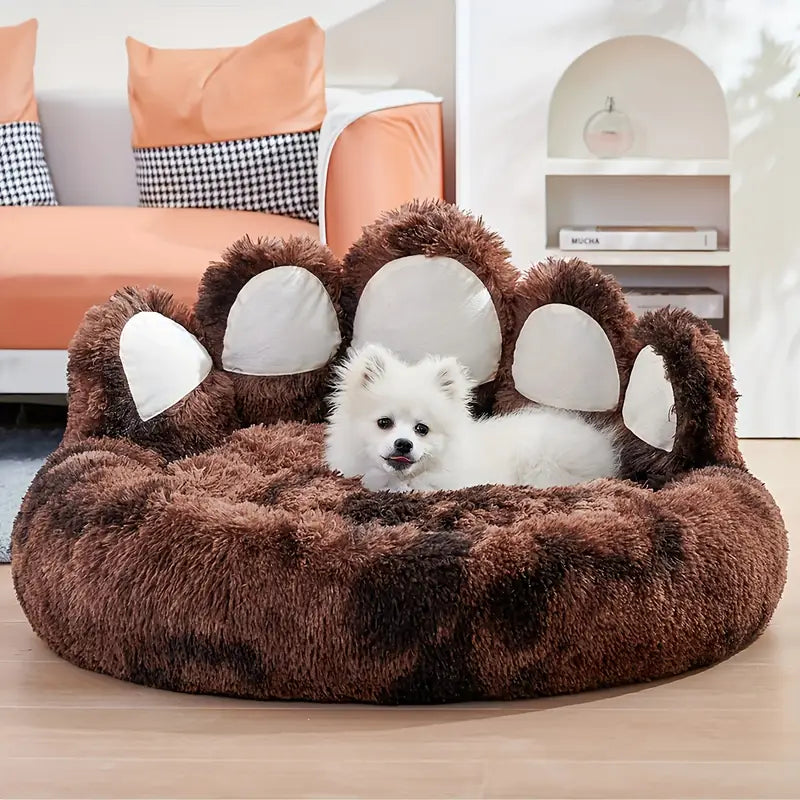 Cozy Bear Paw Bed for Small & Medium Dogs - PetLuxe Essentials 