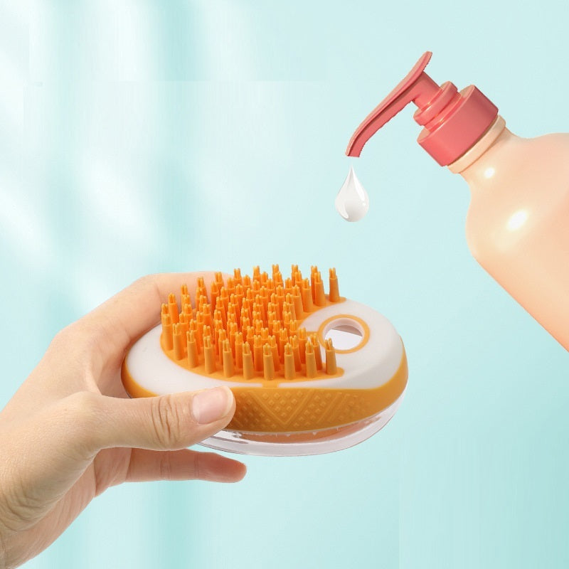 2-in-1 Pet Bath Brush with Soft Silicone Bristles - PetLuxe Essentials 