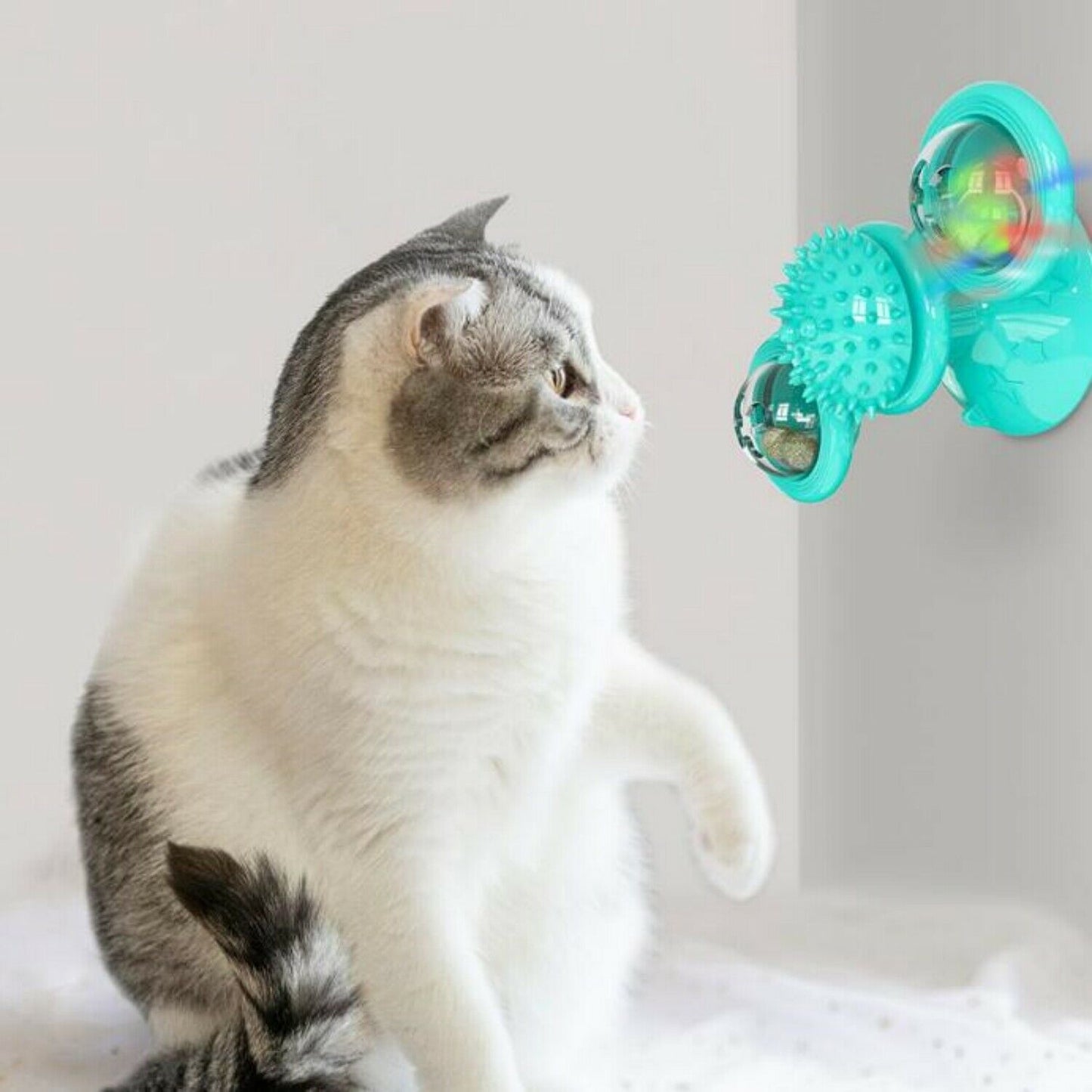 Rotating Cat Windmill Toy – Play, Clean, and Relax - PetLuxe Essentials 